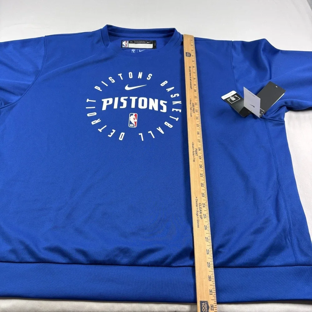Detroit Pistons Nike Sweatshirt Mens 3XLT Tall Blue Team Issued Pullover NBA NEW